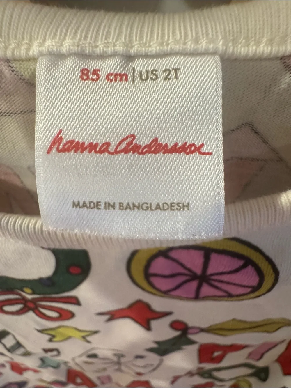 Hanna Andersson Girls Holiday Print Dress - size 2T